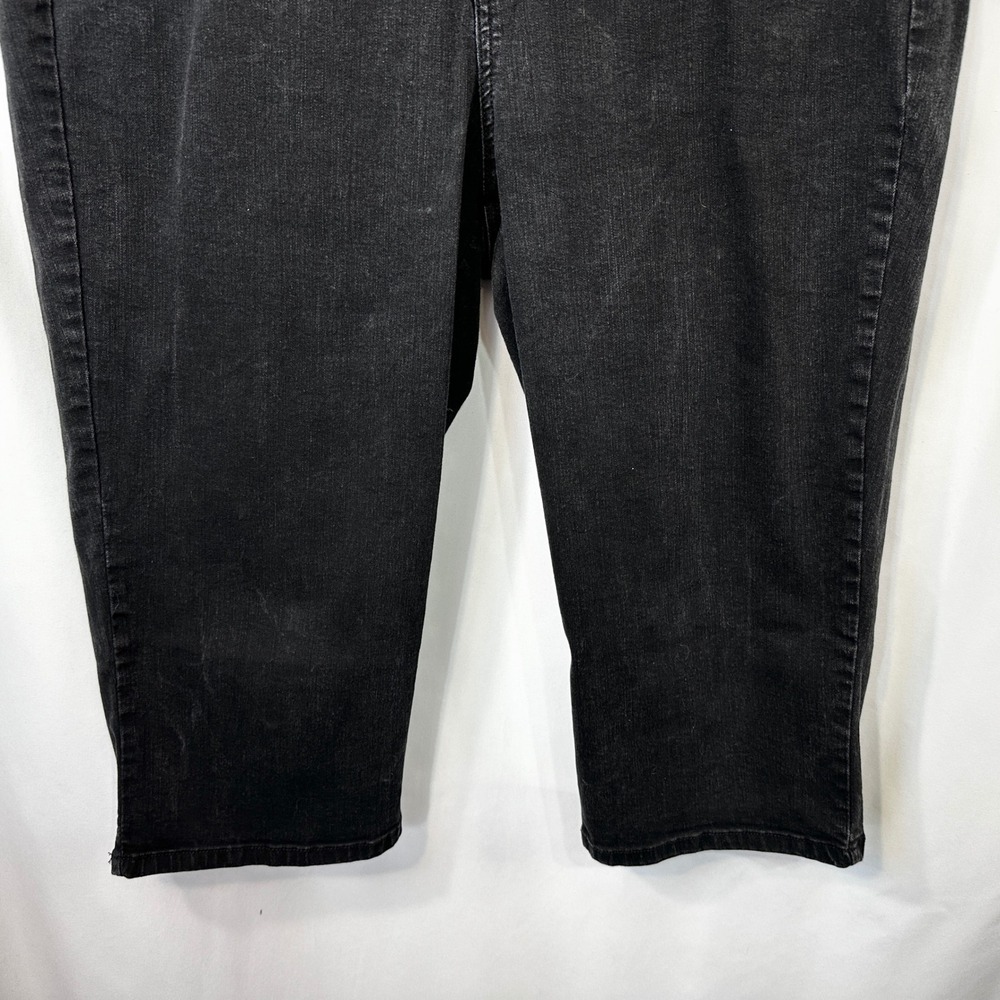 Gloria Vanderbilt Plus Size 18 Capri Jeans Black Rail Straight Denim Cropped 293 - Picture 4 of 6